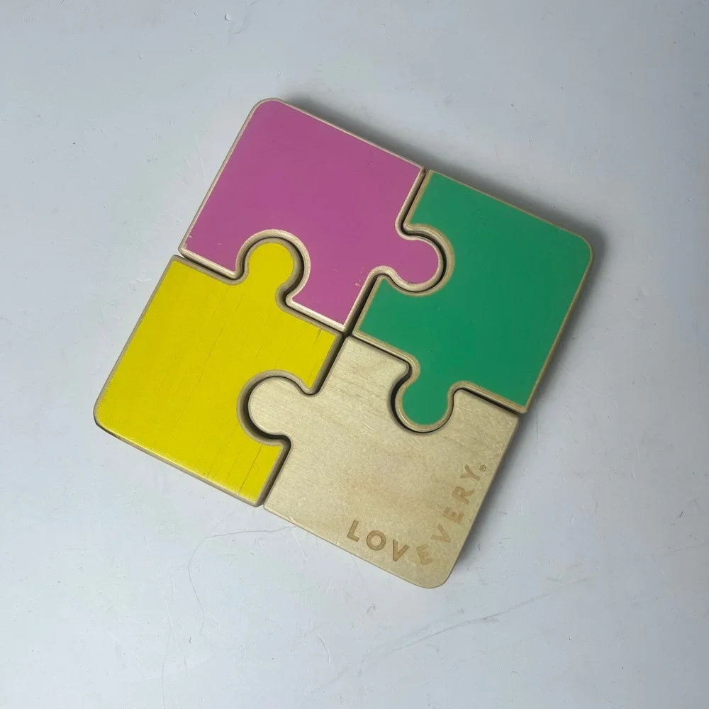 Lovevery Wooden Chunky Puzzle Toddler OS Multicolor Montessori Learning Toy